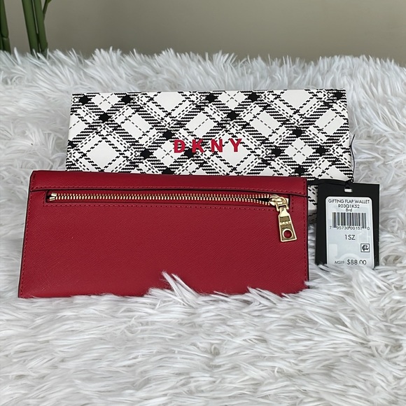 DKNY ~ Phoenix Flap Wallet ~ Bright Red ~ NWT! - Picture 2 of 11